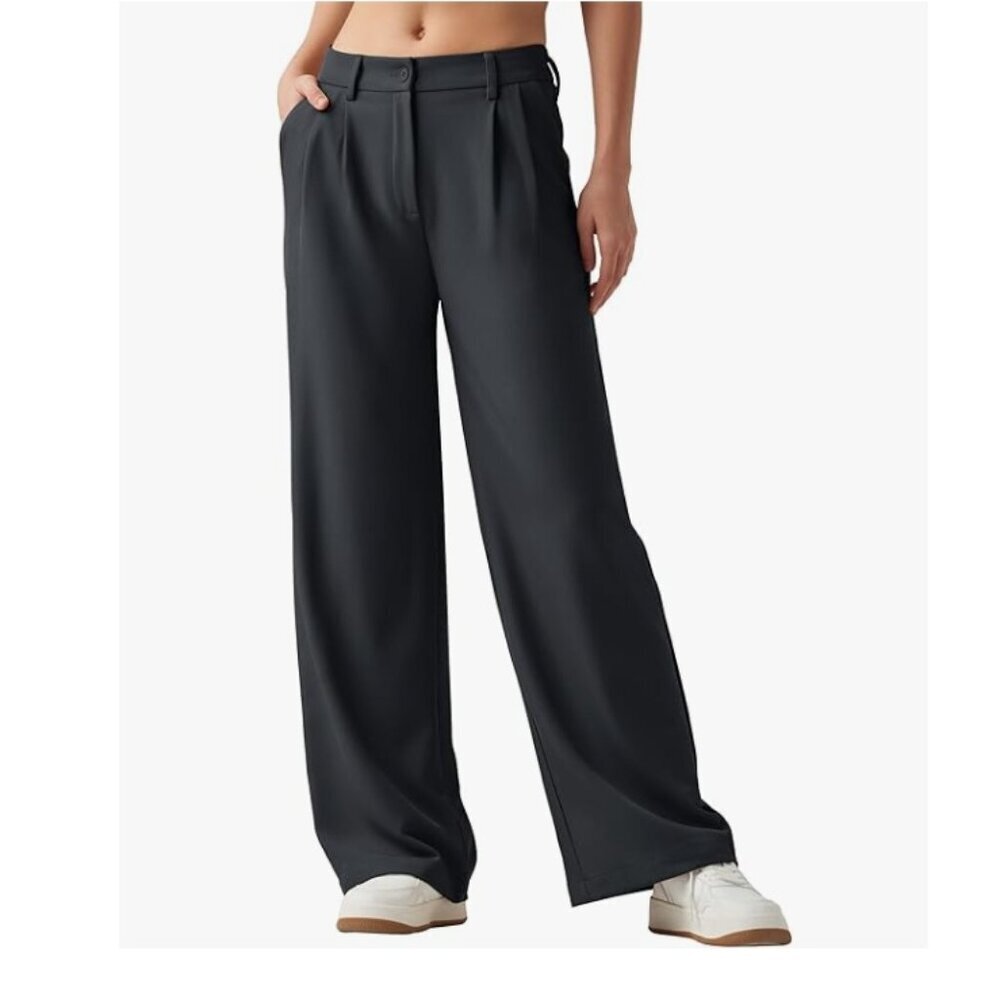 Willit Wide Leg Dress Pants High Waisted Casual Slacks Business Pants w/Pockets